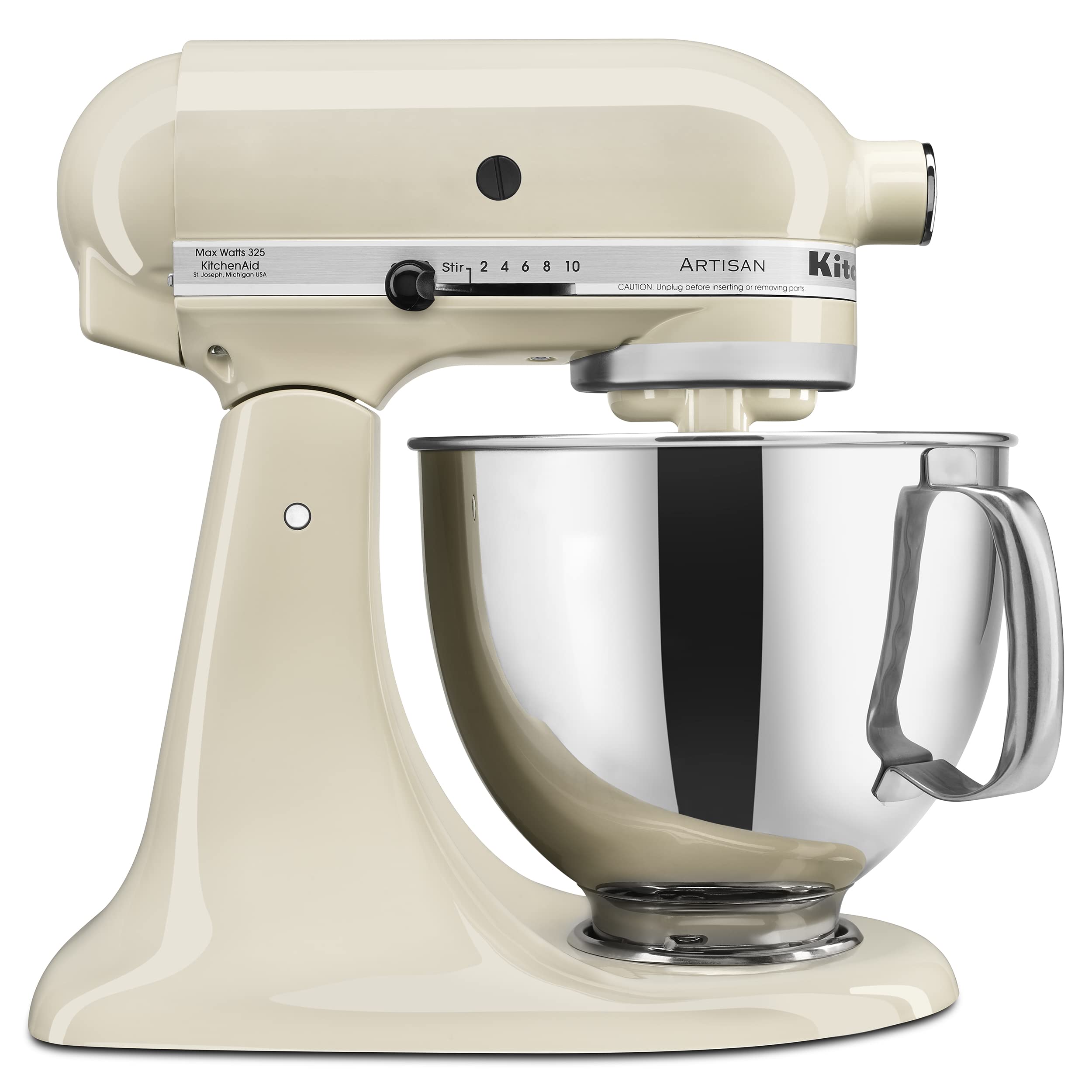 KitchenAid Artisan Mezclador Almendra Crema con tazón de acero inoxidable para masas