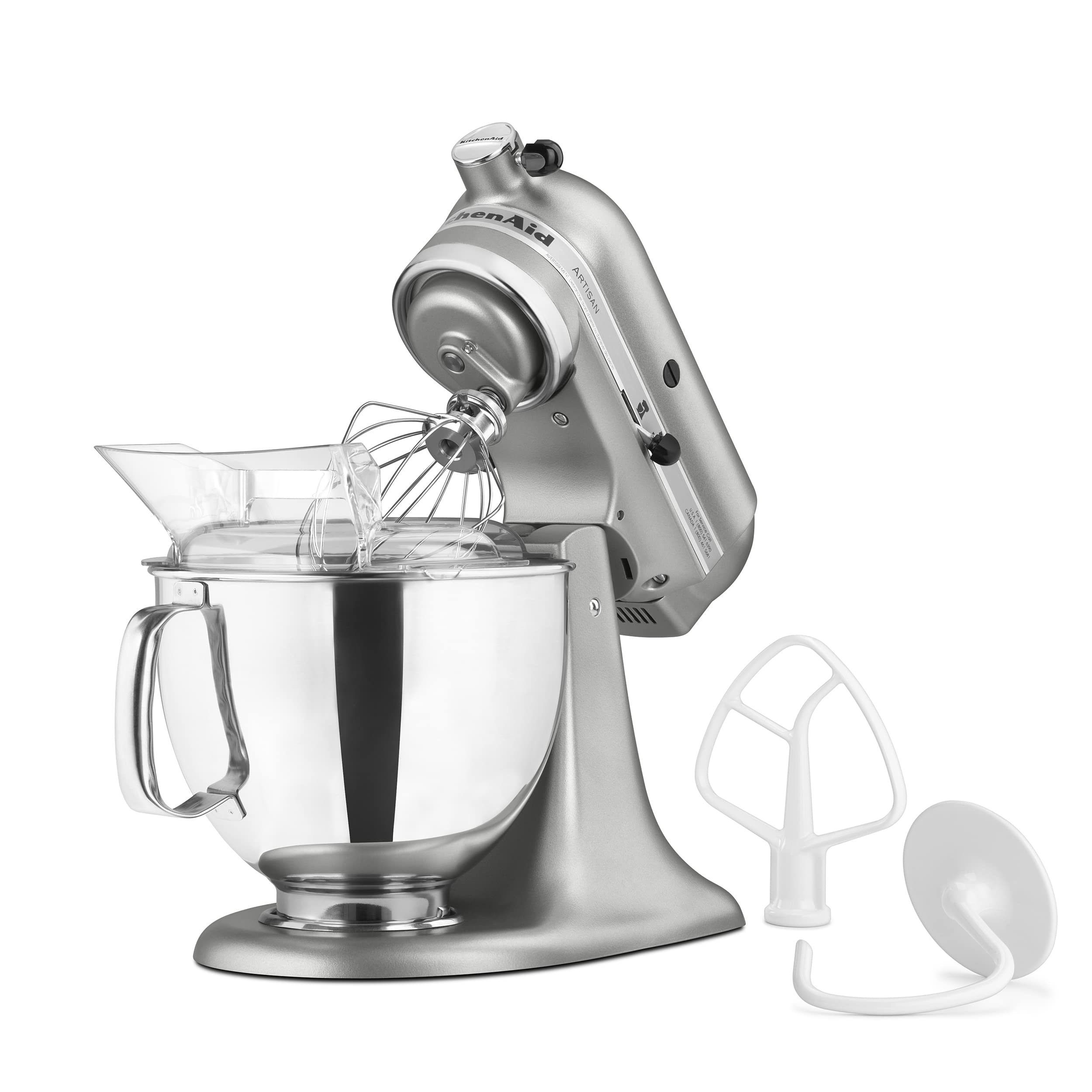 Mezcladora KitchenAid Artisan plateada Contorno para repostería y masas uniformes