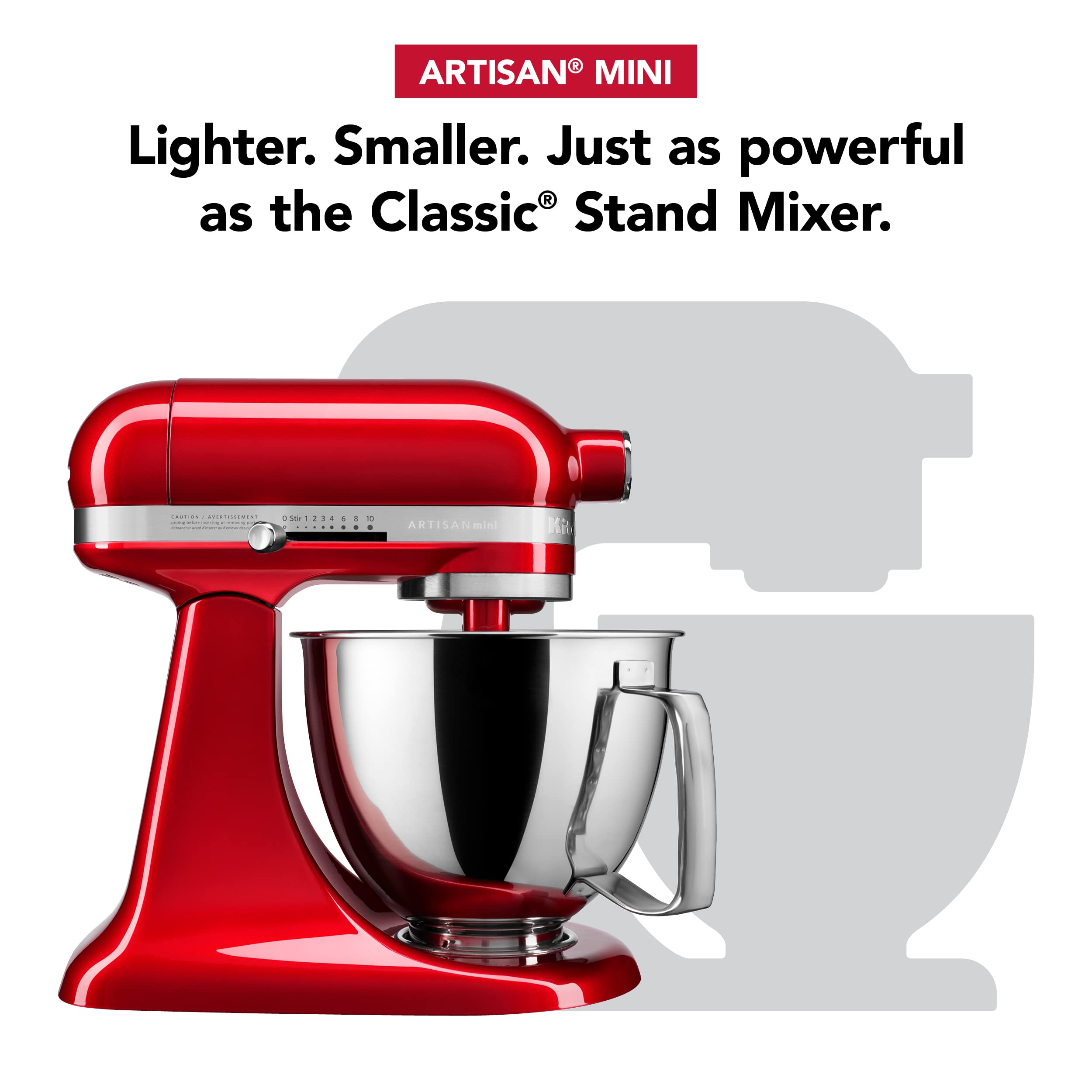 KitchenAid Artisan Mini con cabezal inclinable para acceso fácil al tazón