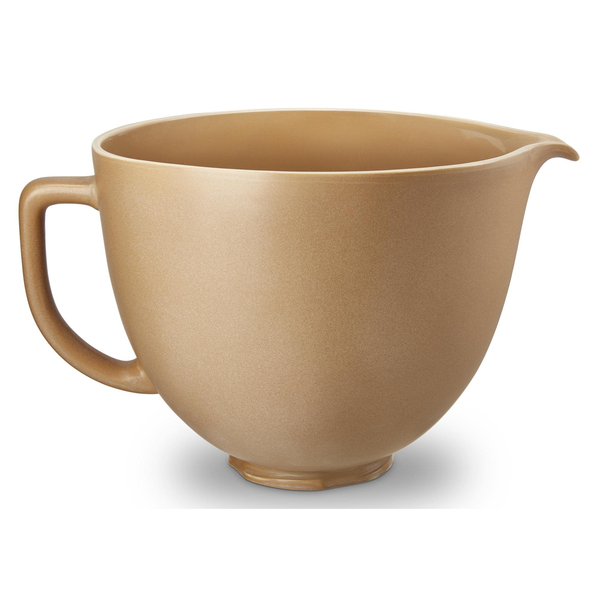 Tazón cerámico KitchenAid de 5 cuartos en terracota para mezclar masas.