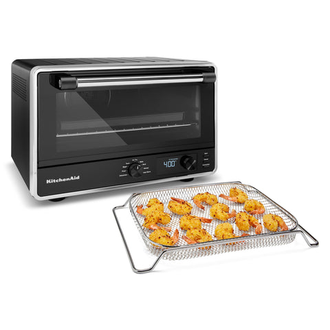 KitchenAid KCO124BM black matte front view; space-saving countertop convenience.