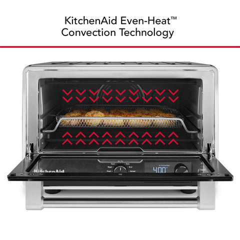 KitchenAid KCO124BM No-Flip Air Fry Basket; crispy results without turning.