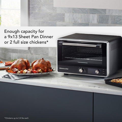 KitchenAid KCO124BM large cavity; accommodates a 12-inch pizza.