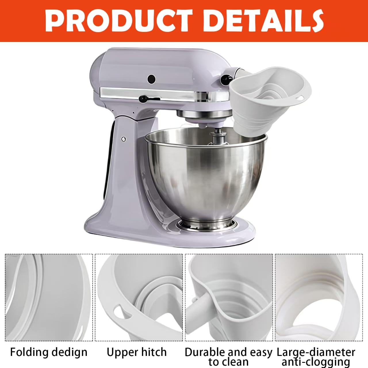 KitchenAid Embudo de harina apto para lavavajillas: limpieza rápida