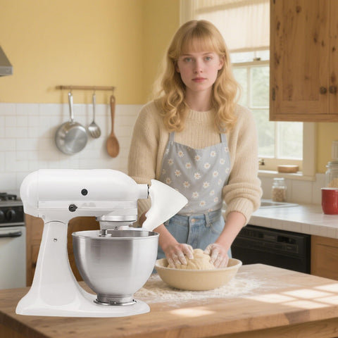 Embudo duradero para KitchenAid, pensado para años de horneado diario.