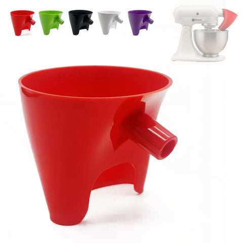 Embudo de harina para KitchenAid acoplado al mezclador, verter sin goteos.