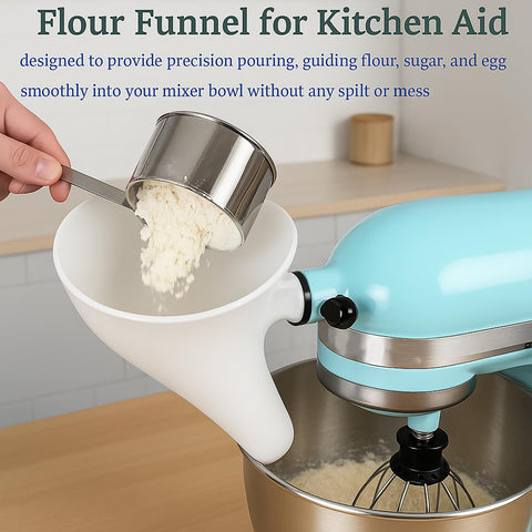 Kitchenaid embudo huevo líquido: verter sin salpicaduras y sin esfuerzo.