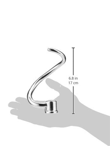 Detalle del gancho espiral KitchenAid, duradero y apto para lavavajillas.