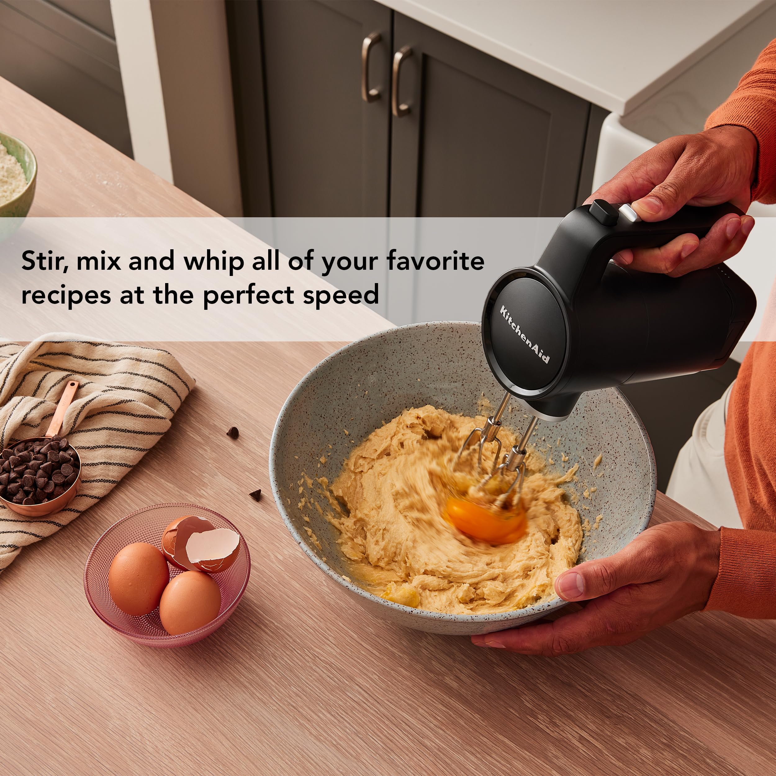 KitchenAid Go batidora de mano con arranque suave para evitar salpicaduras