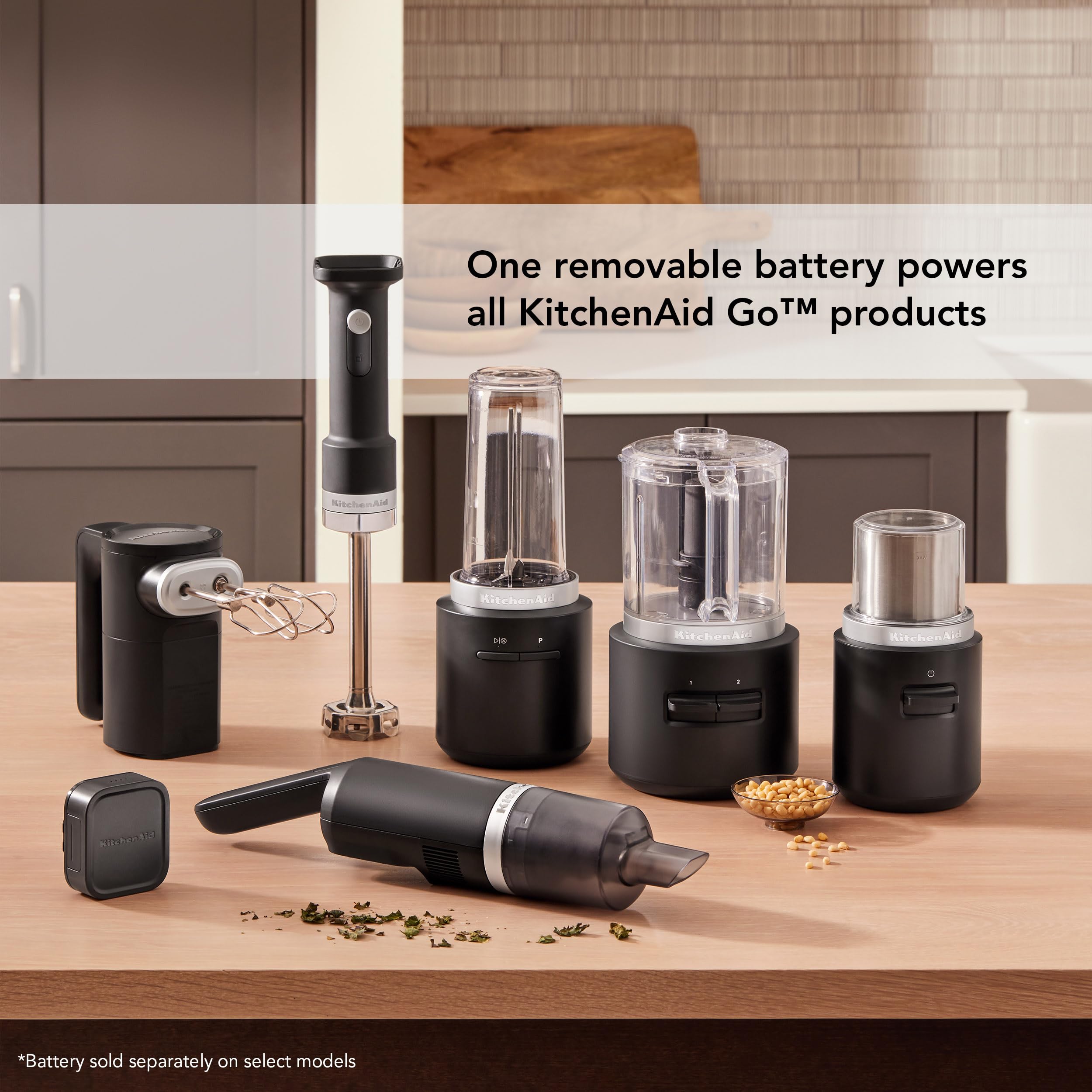 KitchenAid Go paquete incluye batería desmontable y cable USB-C