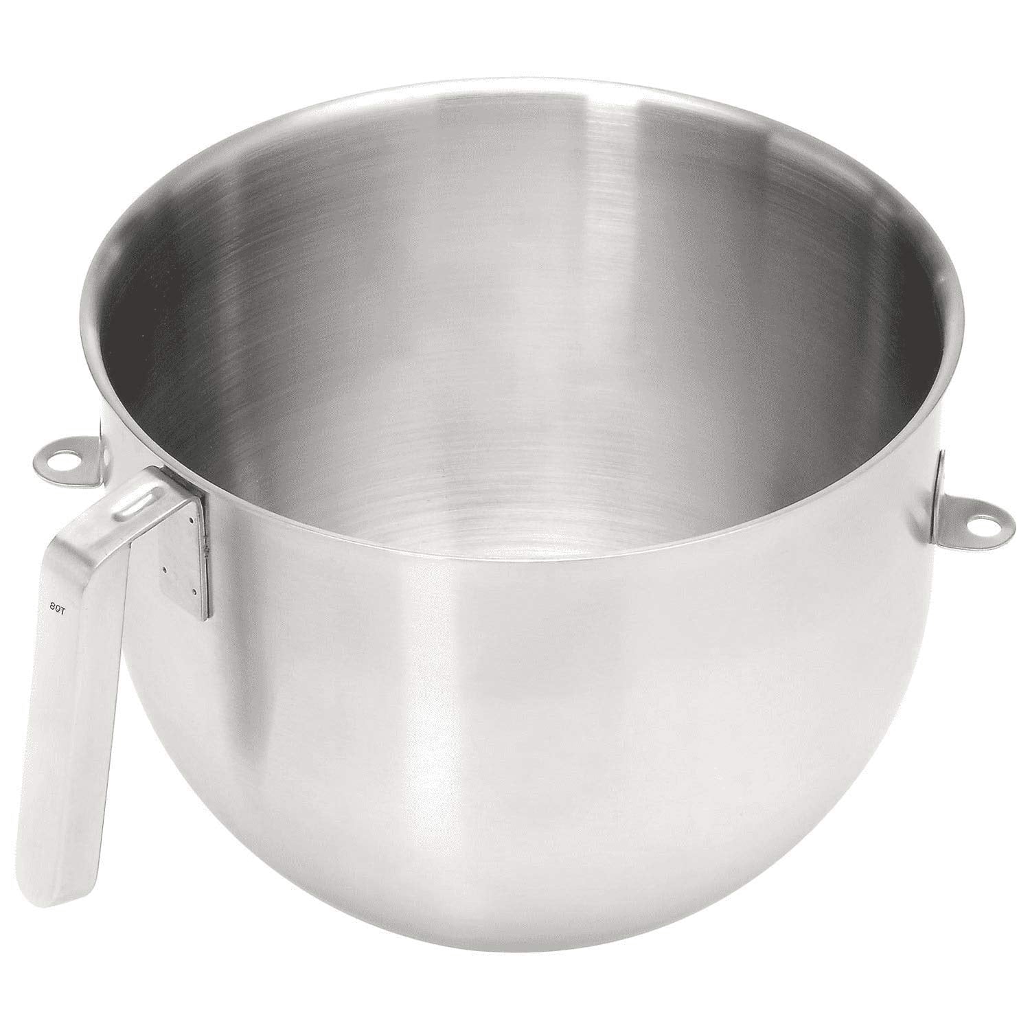 Kitchenaid KSMC8QBOWL con asa en J, fácil manejo para masas grandes.