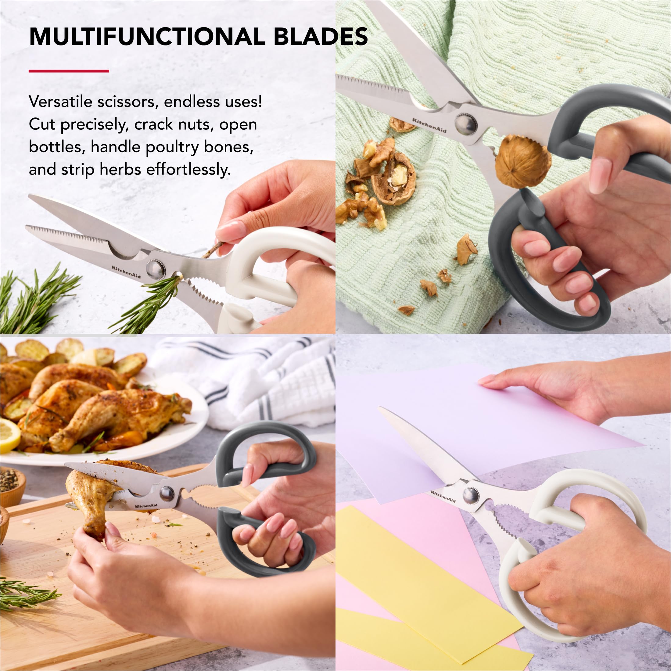 KitchenAid detalle de las hojas afiladas para cortes precisos y limpios