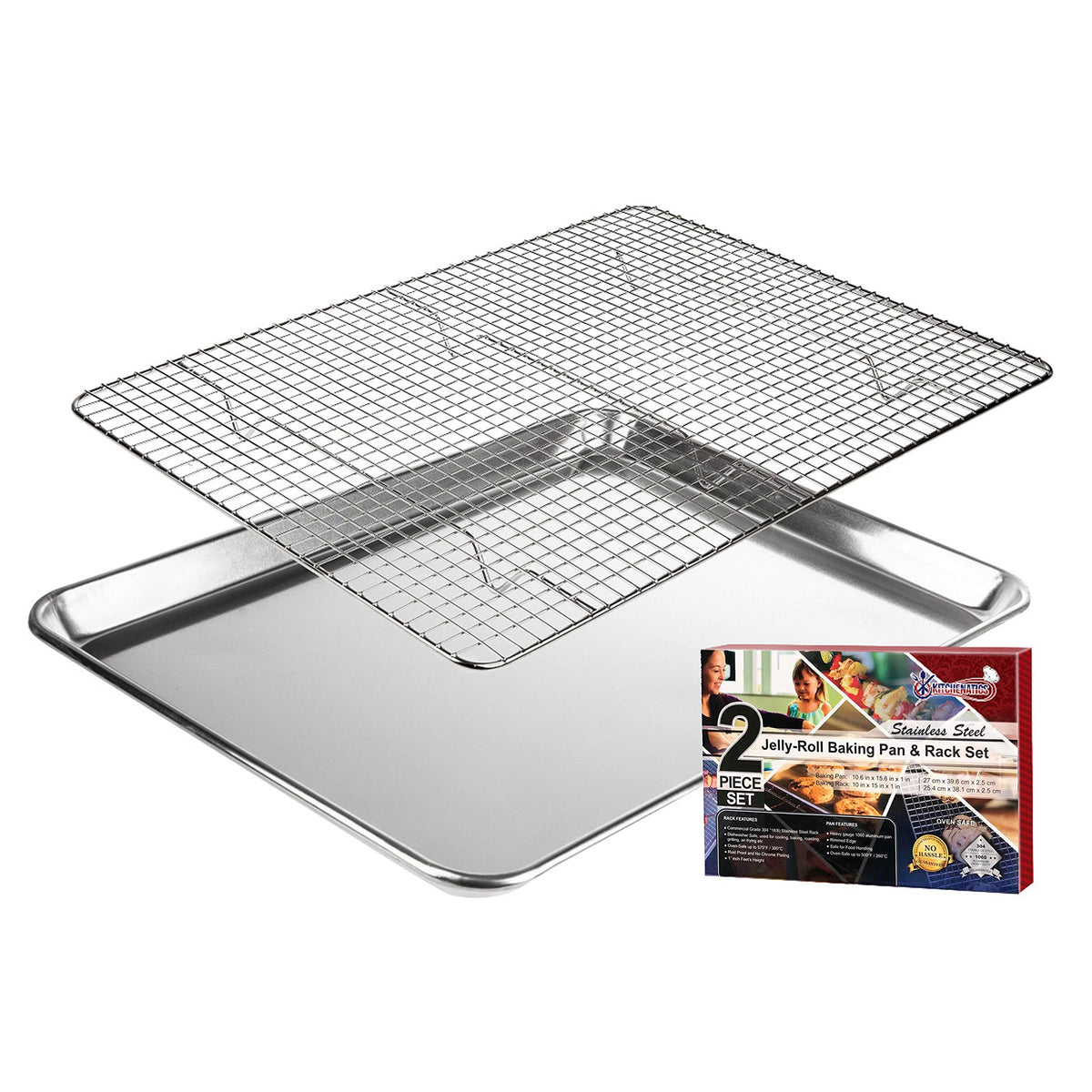 Kitchenatics bandeja jelly-roll de aluminio 15x10 para hornear de forma uniforme.