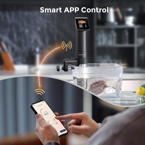 KitchenBoss Sous Vide Cooker, empaque sofisticado, ideal como regalo.