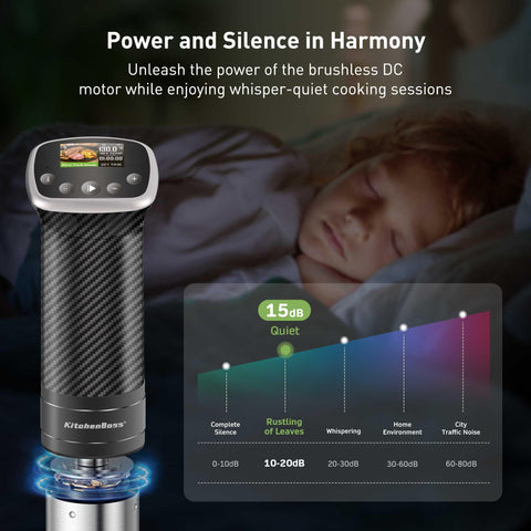 KitchenBoss Wifi Sous Vide control-preciso, temperaturas estables para platos consistentes