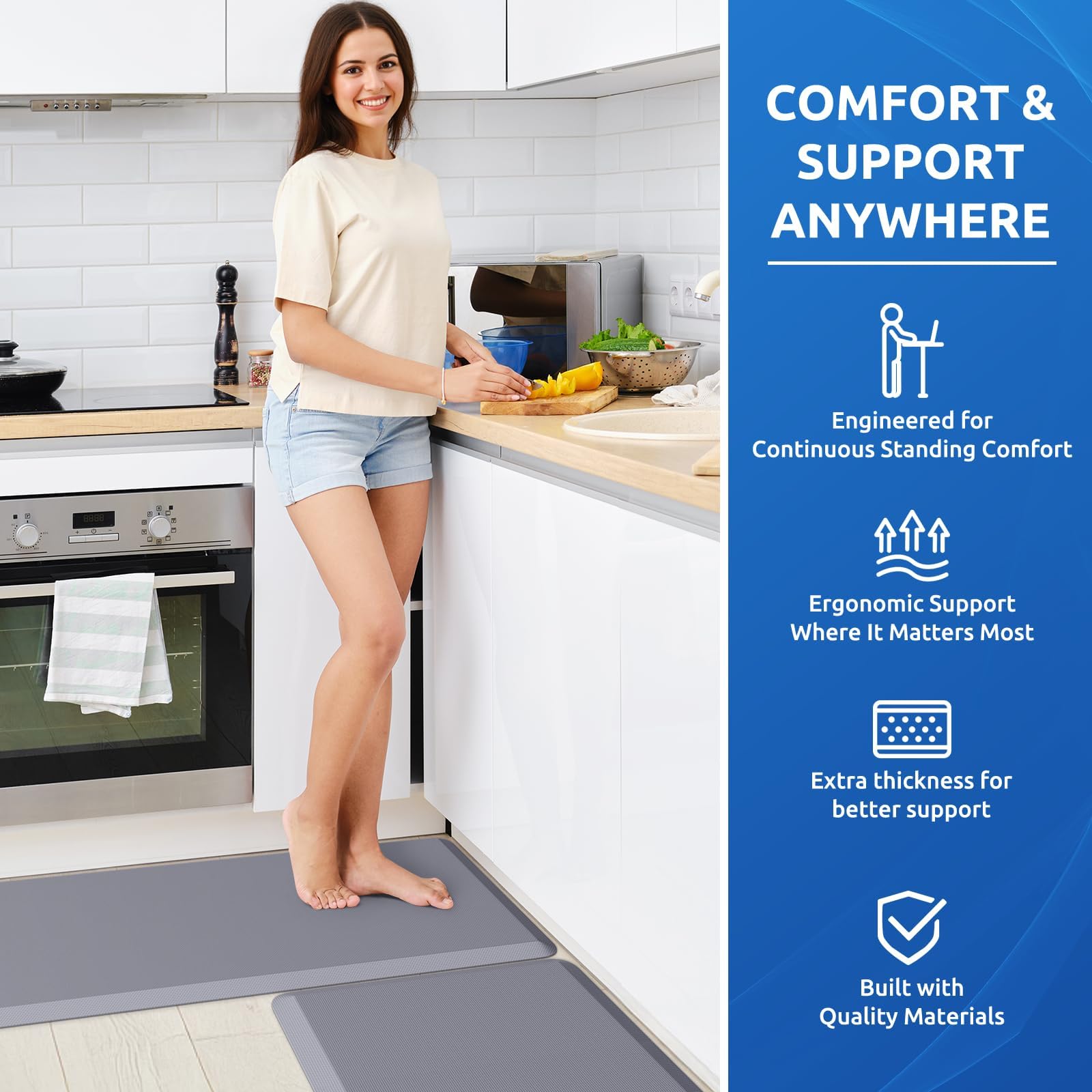 KitchenClouds: alfombra-cocina-uso-multiplo-gris apta para cocina, lavandería y oficina