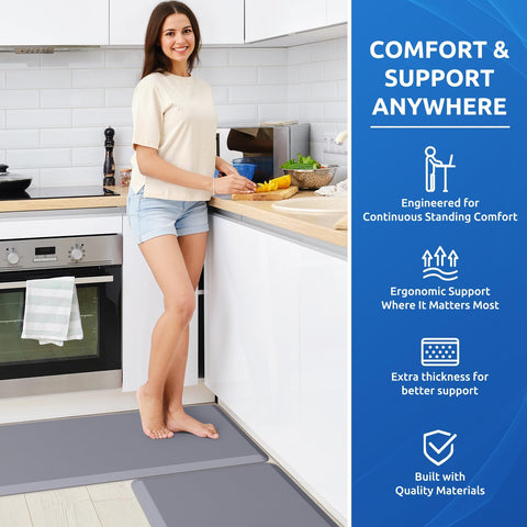 KitchenClouds: alfombra-cocina-uso-multiplo-gris apta para cocina, lavandería y oficina