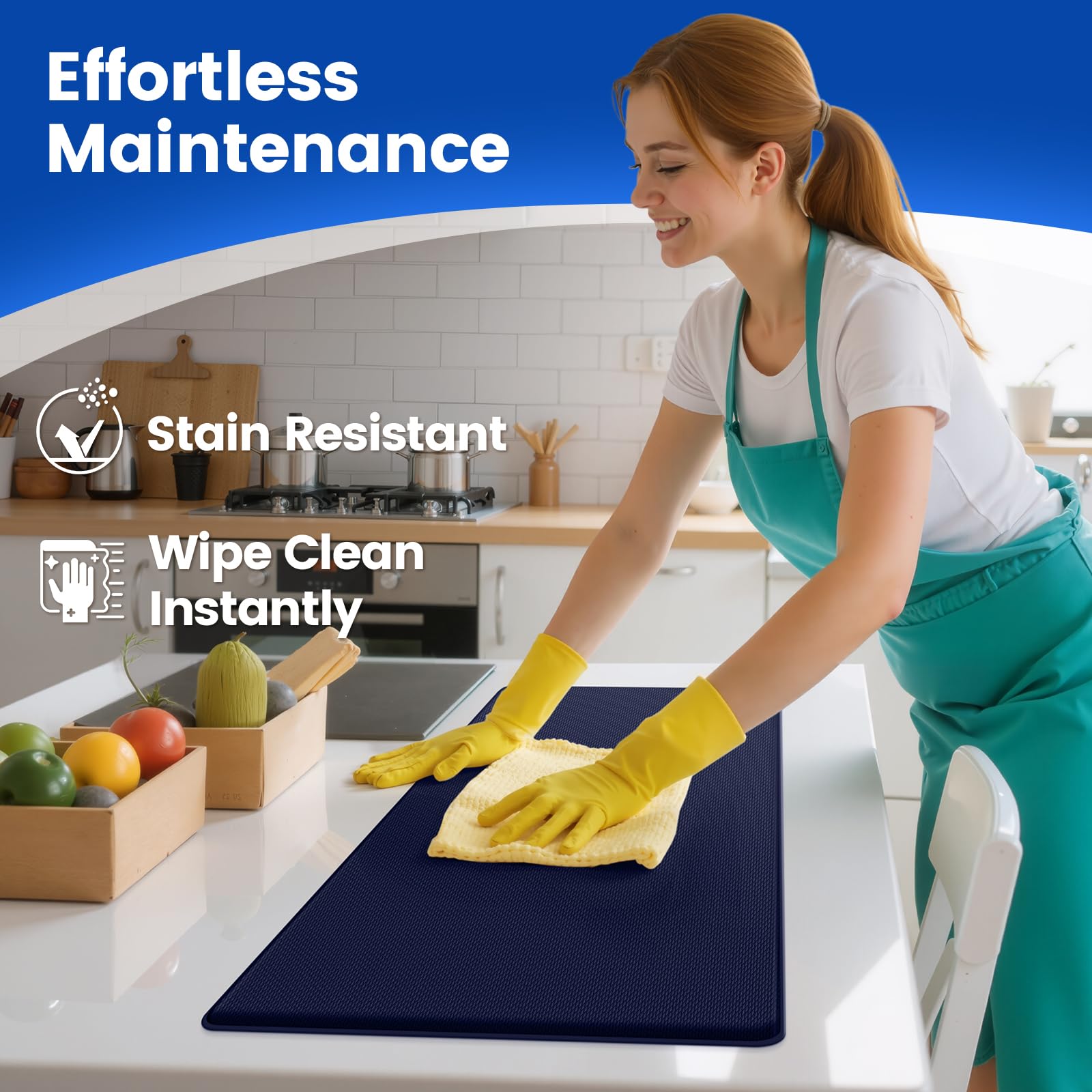 Alfombra KitchenClouds de limpieza fácil para cocinas ocupadas.