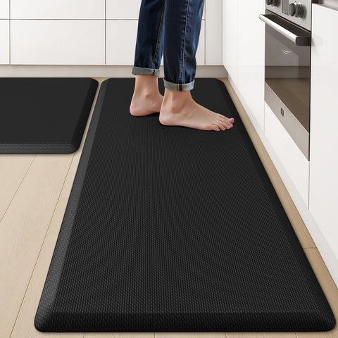 KitchenClouds alfombrilla-cocina-antifatiga negra para mayor comodidad al cocinar.