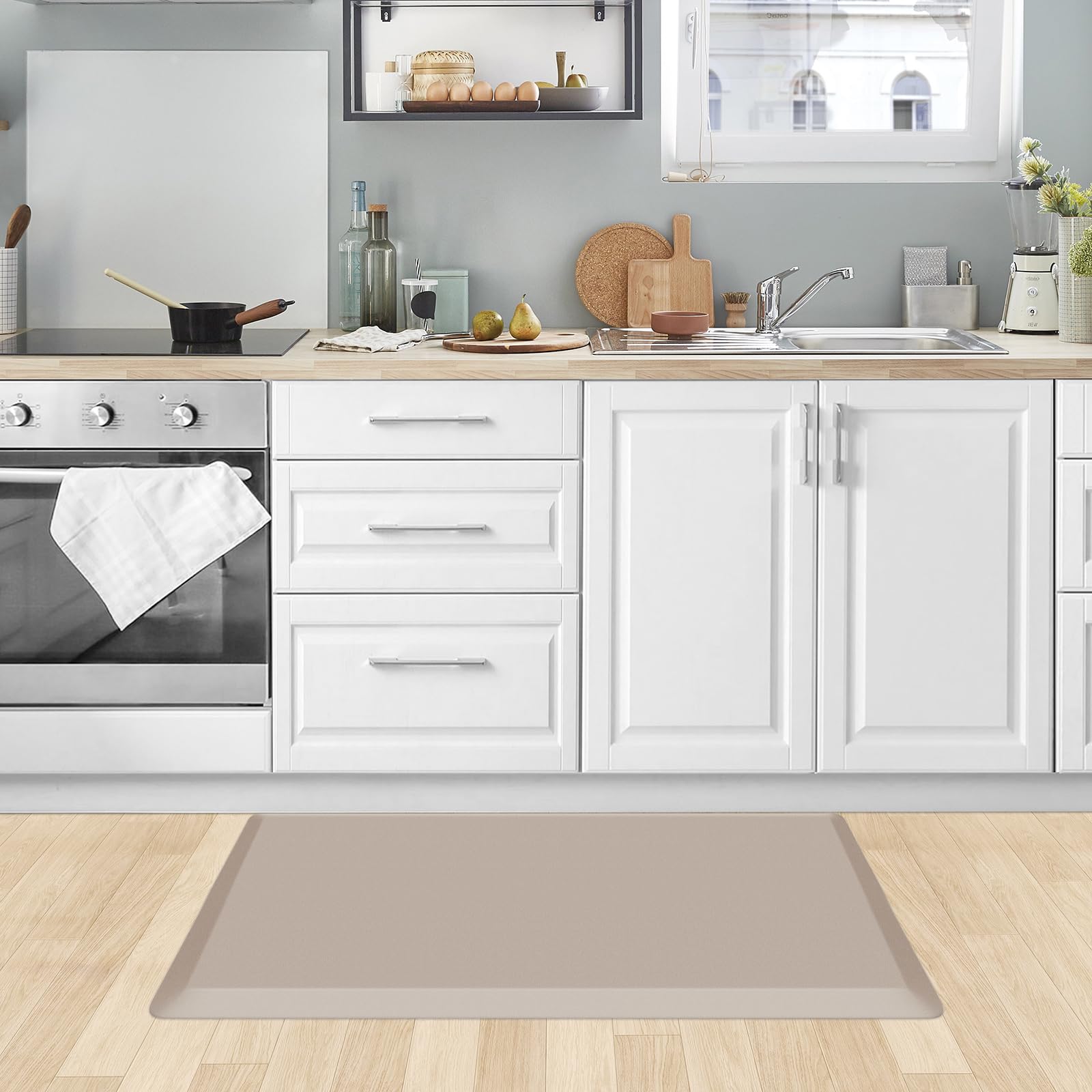 Tono neutro KitchenClouds en khaki combina con cualquier ambiente.