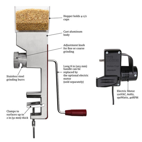 KITCHEN CROP moler granos para pan y cereales en casa.