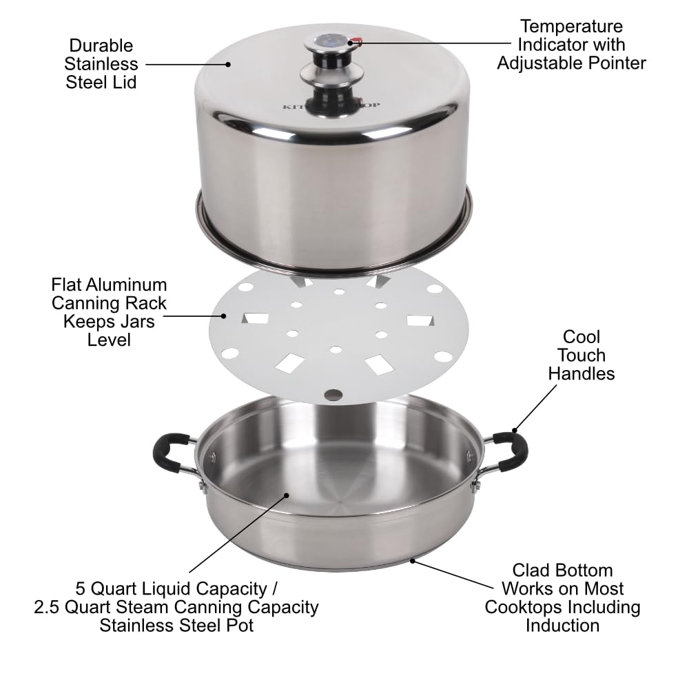 Kitchen Crop Steam Canner, capacidad para 7 cuartos y 8 pintas de conservas.