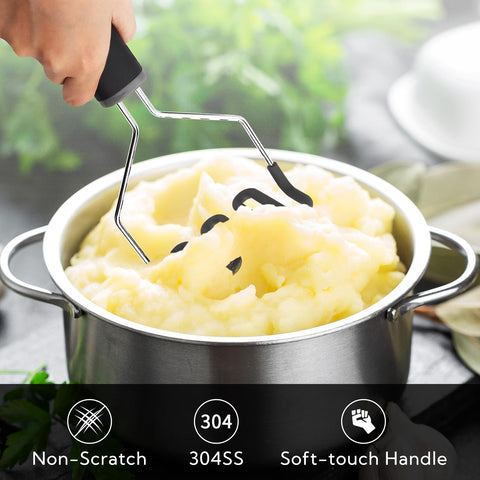 KITCHENDAO acero 18-8 resistente para triturar patatas con seguridad