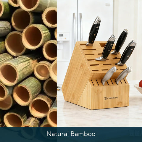 KITCHENDAO bloque de cuchillos, ranuras anchas para cuchillos grandes y variados.