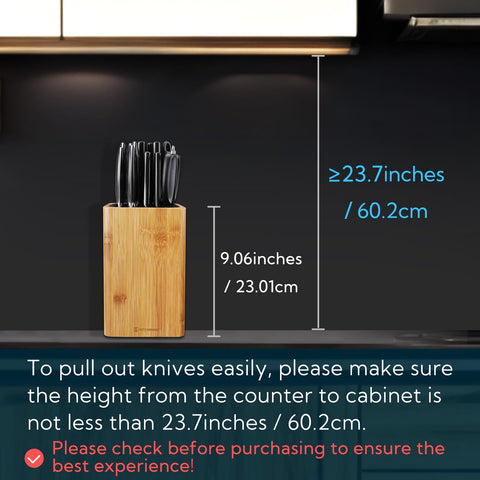 Bloque de doble nivel KITCHENDAO, protege filos al organizar varios cuchillos.