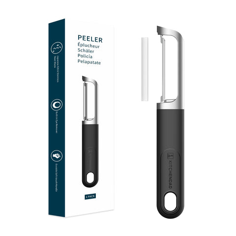 KITCHENDAO pelador papas giro doble, ideal para pelar capas finas y uniformes