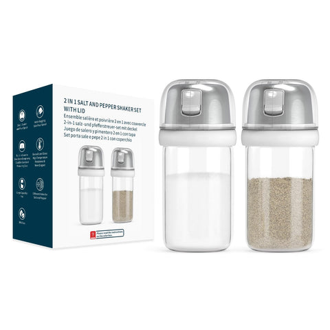 KITCHENDAO sal y pimienta en vidrio borosilicato, dispensación elegante.