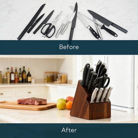 KITCHENDAO uso diario en cocina mantiene accesorios ordenados y accesibles.