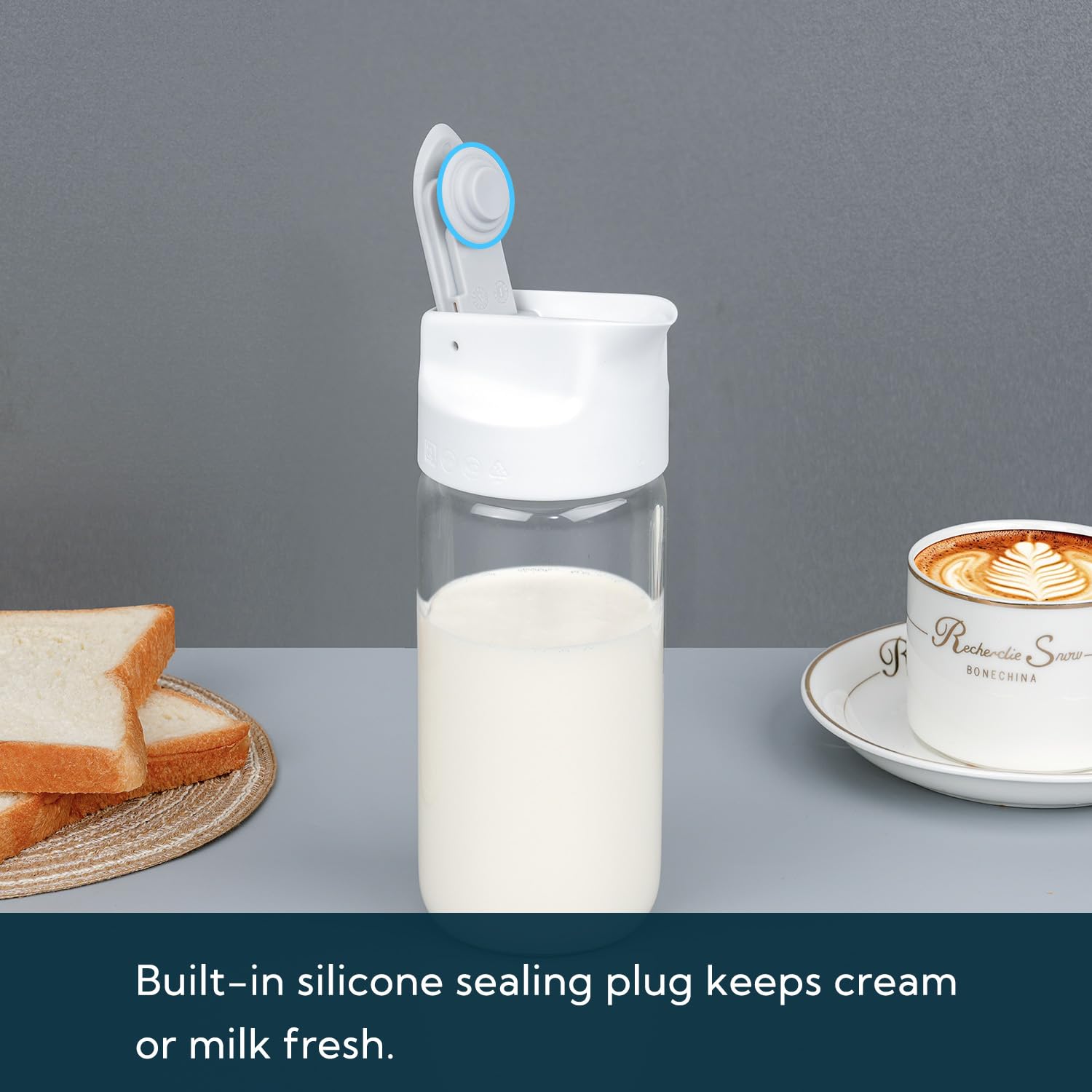 Cremero de vidrio borosilicato KITCHENDAO, duradero y elegante para la mesa