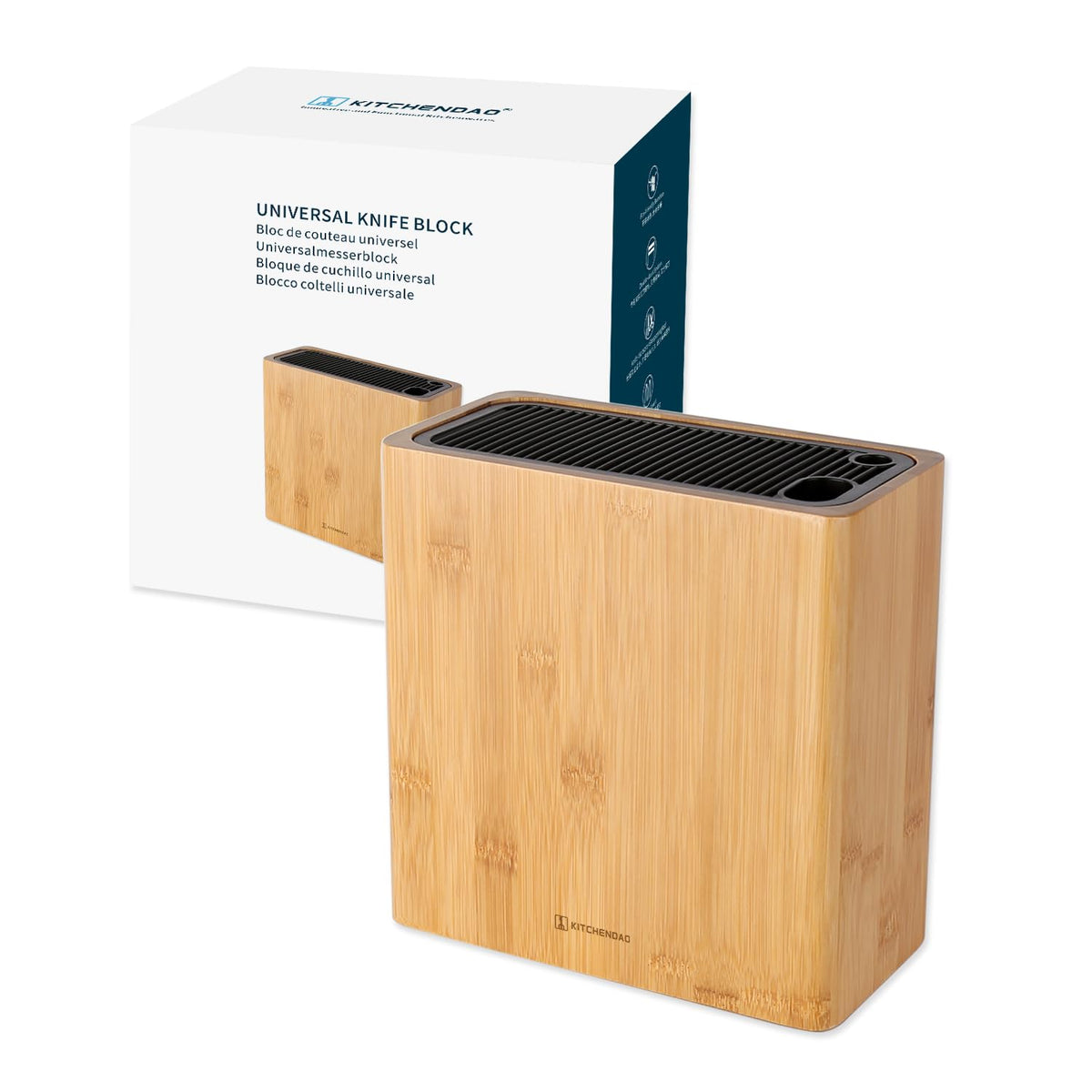 KITCHENDAO XL bloque cuchillos universal: organización clara y acceso rápido.