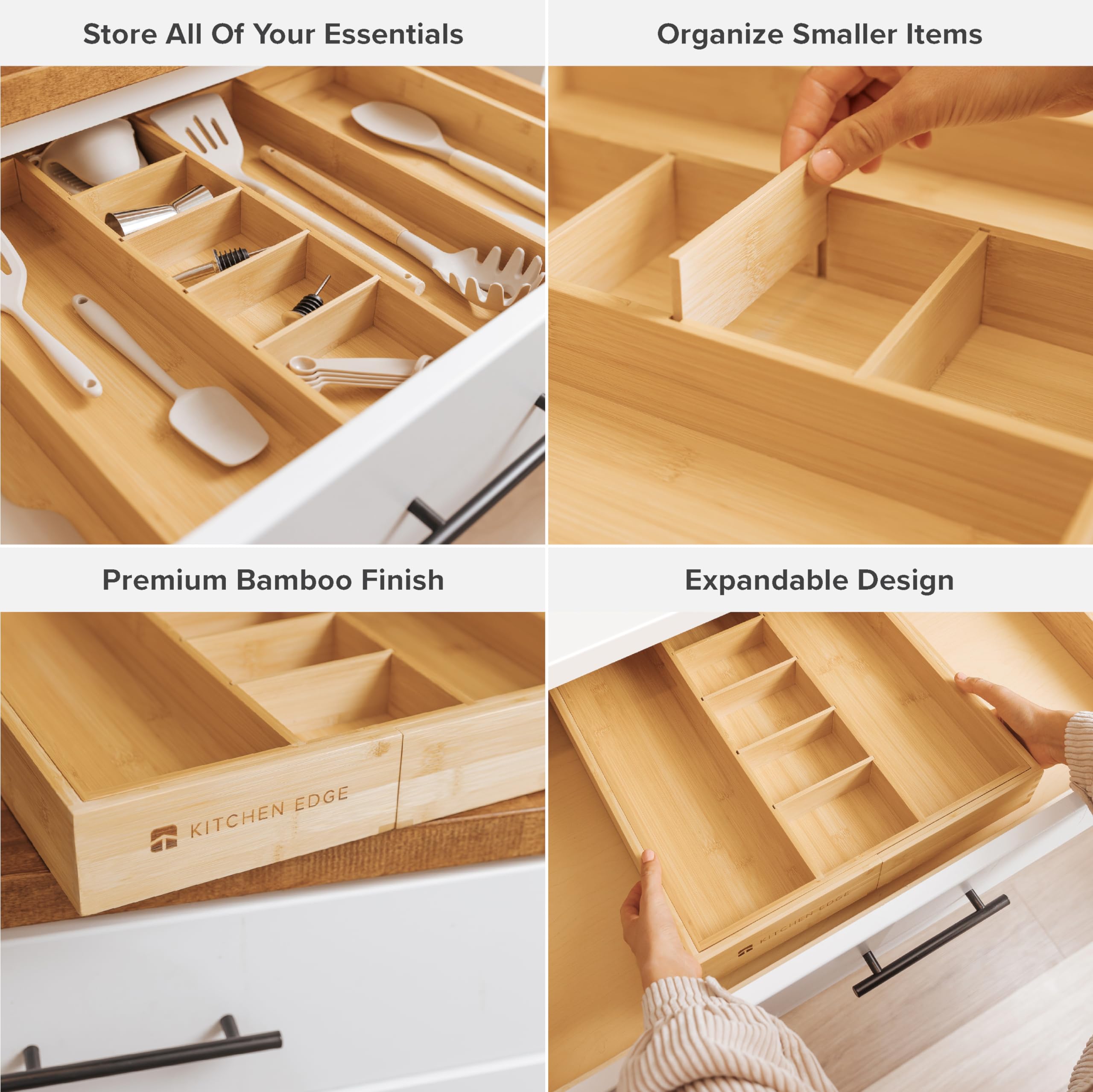 KitchenEdge con 9 compartimentos para una configuración personalizada de utensilios