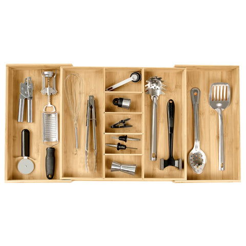 KitchenEdge organizador de cajón ajustable para utensilios, optimiza el espacio