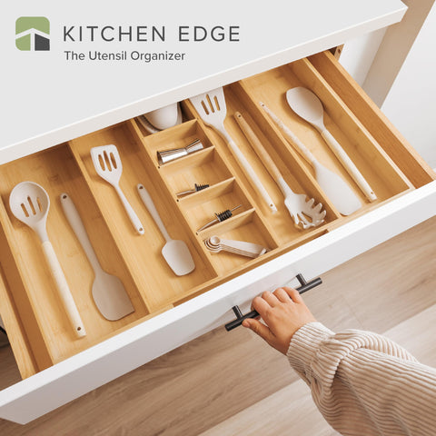 KitchenEdge ampliable hasta 28 pulgadas, optimiza el espacio del cajón