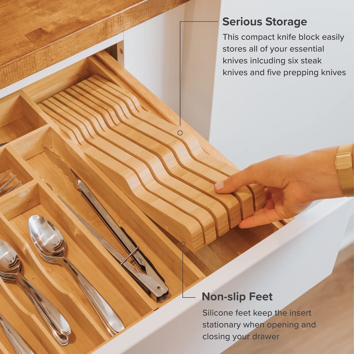 KitchenEdge material ecológico de bambú, duradero y estilizado
