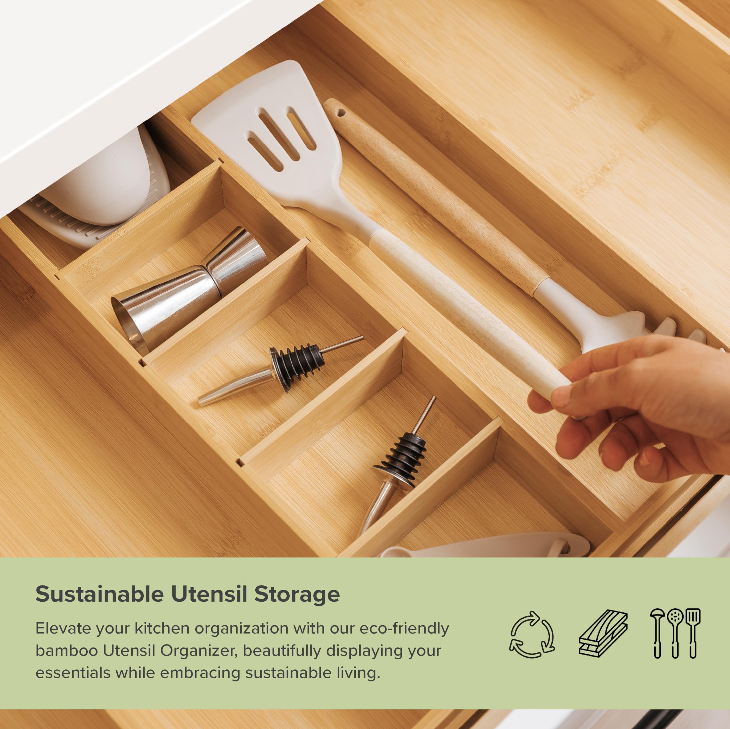 KitchenEdge base de bambú resistente, sin tablero de fibras de densidad media