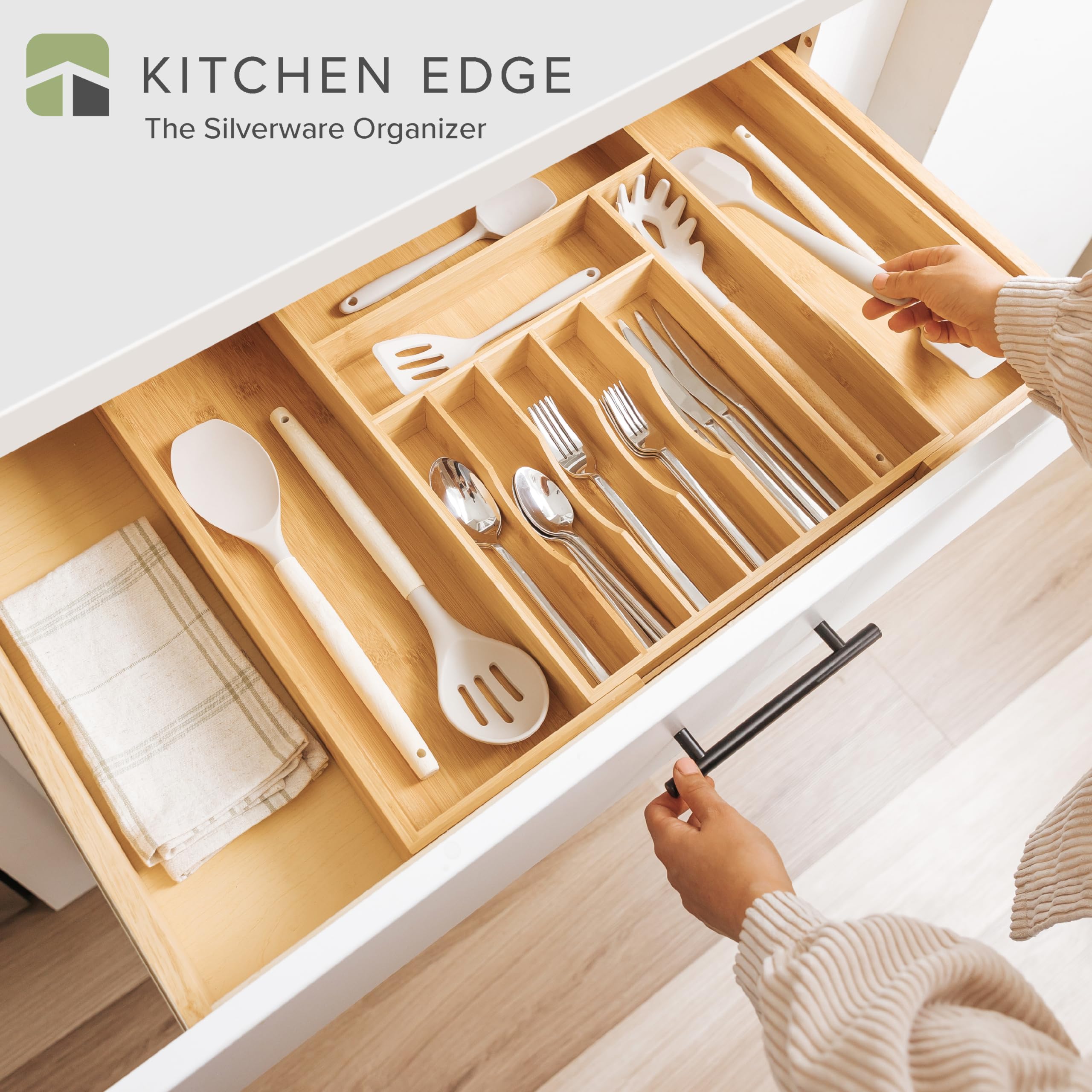 KitchenEdge diseño de seis secciones para separar cubiertos y mantener orden.