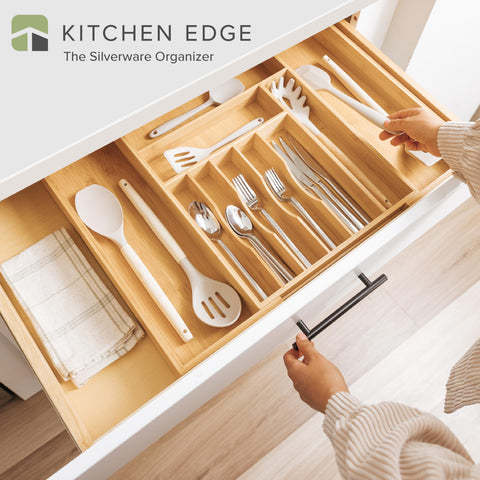 KitchenEdge diseño de seis secciones para separar cubiertos y mantener orden.
