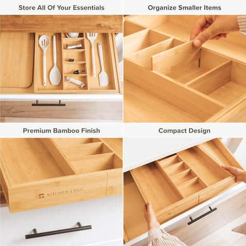 KitchenEdge expandible de 18.5 a 33 pulgadas para cajones grandes