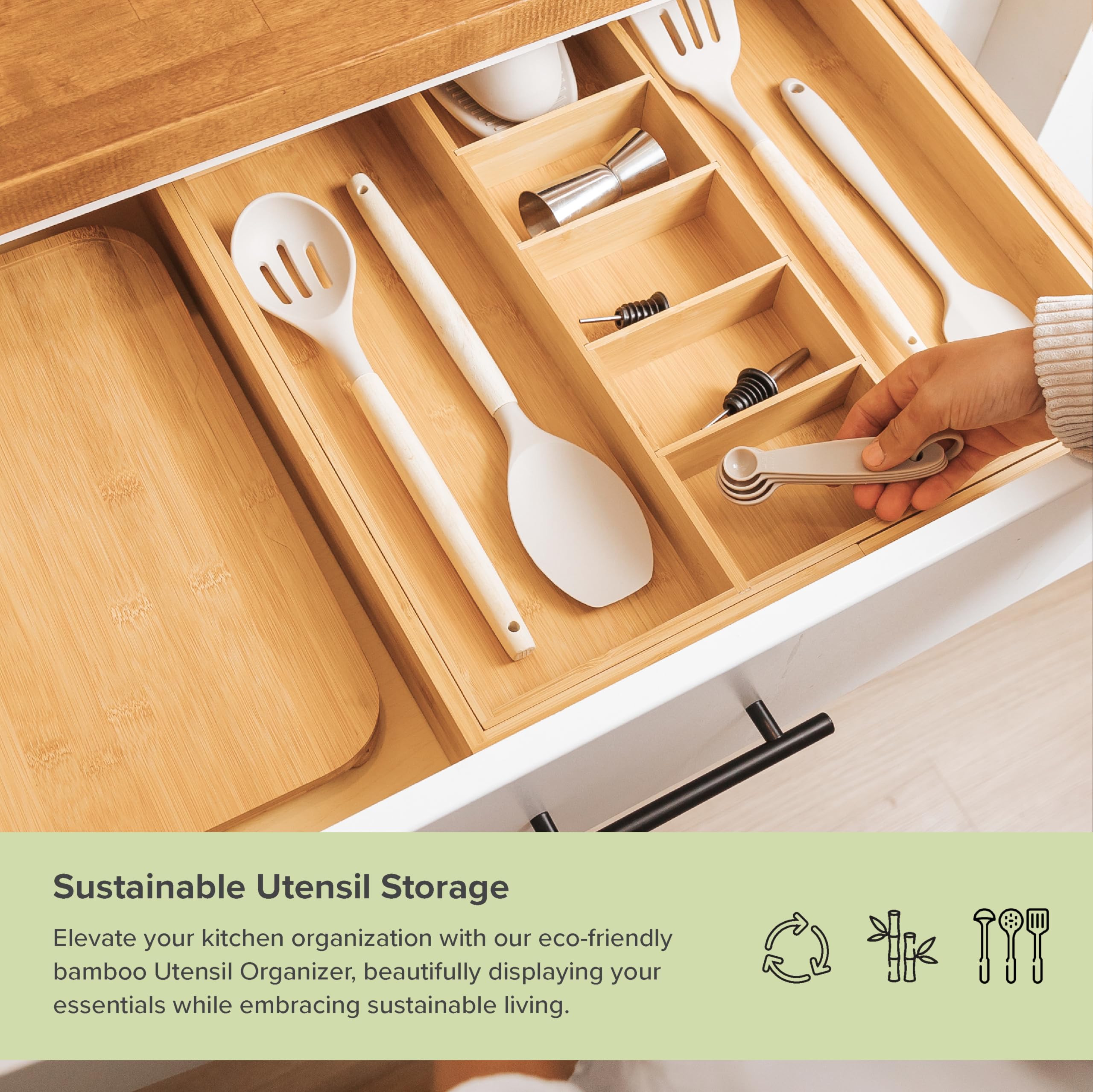 KitchenEdge madera de acacia base resistente para mayor durabilidad
