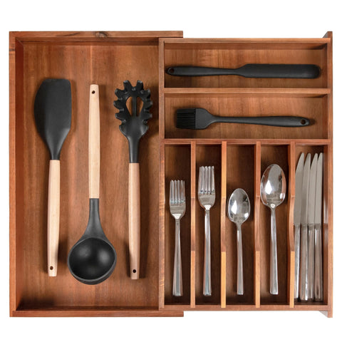 KitchenEdge organiza cubiertos extendible, optimiza el espacio en el cajón.