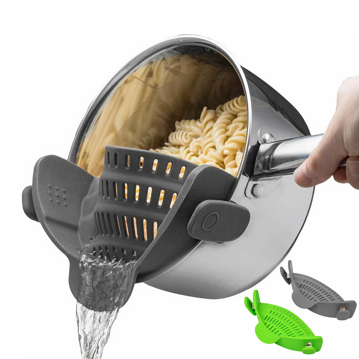 Kitchen Gizmo: dos coladores acoplables plegables para ahorrar espacio.