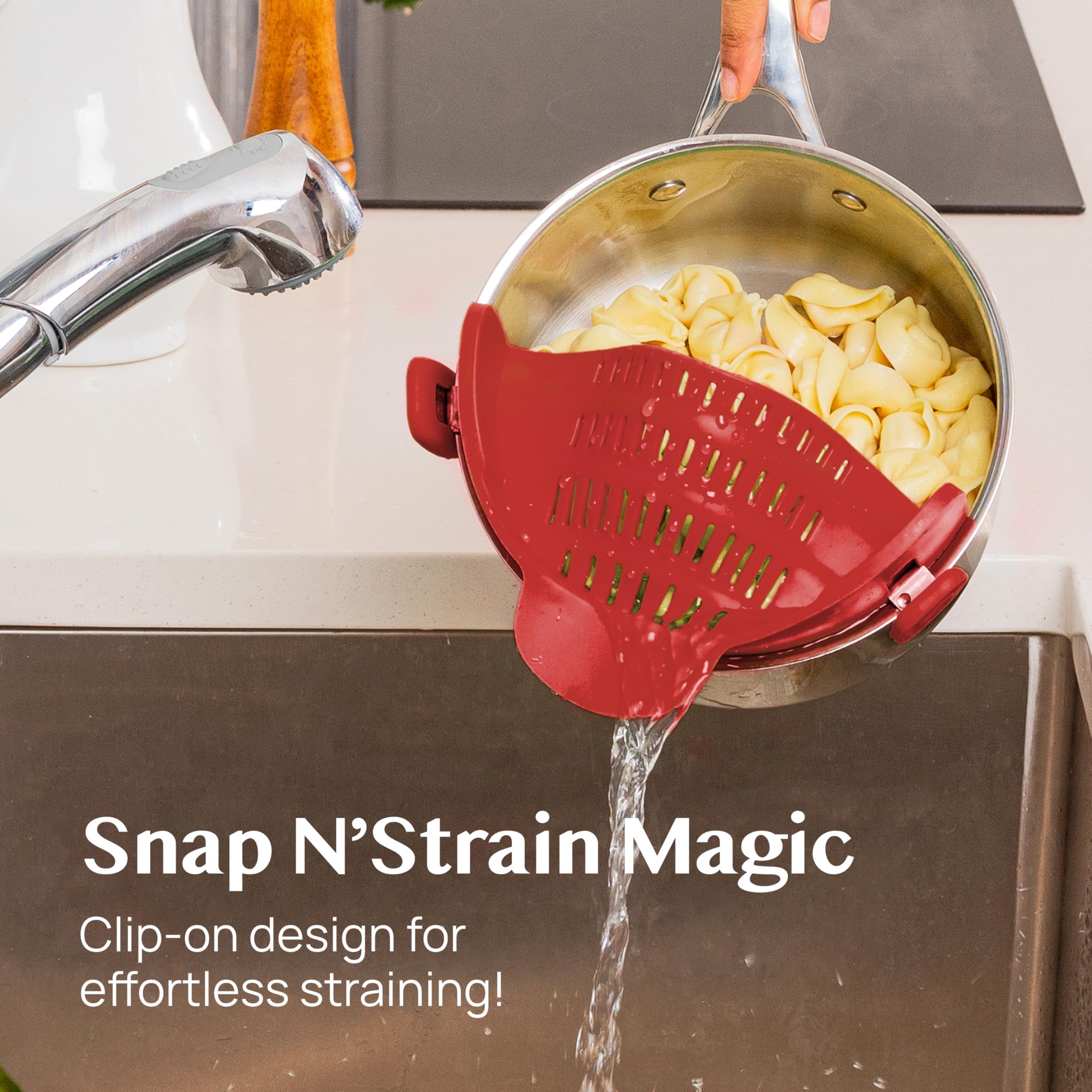 Kitchen Gizmo escurridor para pasta con sujeción para verter