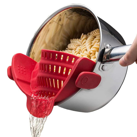 Kitchen Gizmo escurridor de silicona con sujeción ajustable para ollas