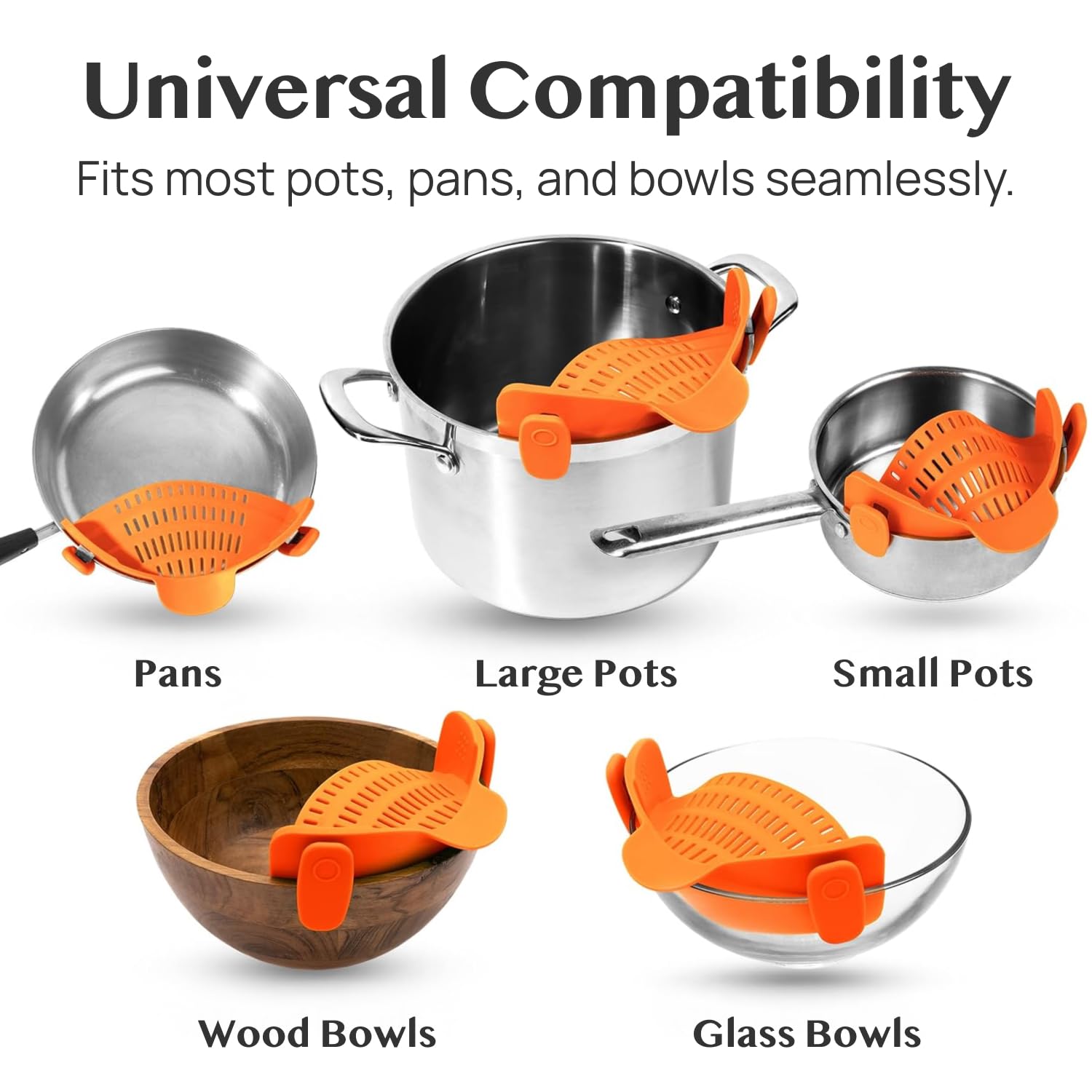 Kitchen Gizmo uso versátil para verduras, fideos y otros alimentos que requieren escurrido.