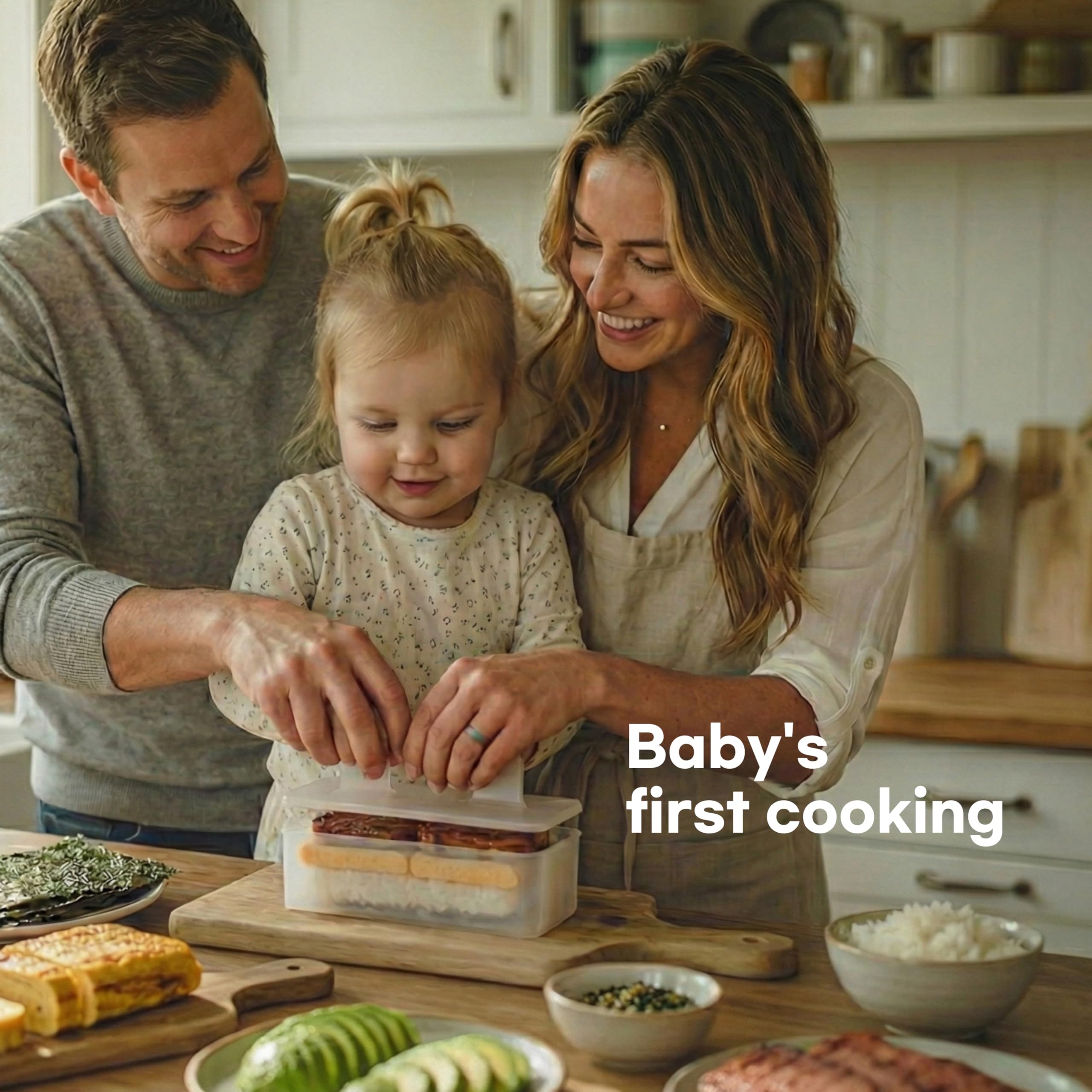 KitchenHacks molde Musubi PP sin BPA: material duradero y seguro para uso diario.