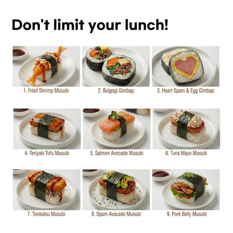 KitchenHacks recetas variadas: sushi, kimbap y onigiri con un solo molde.